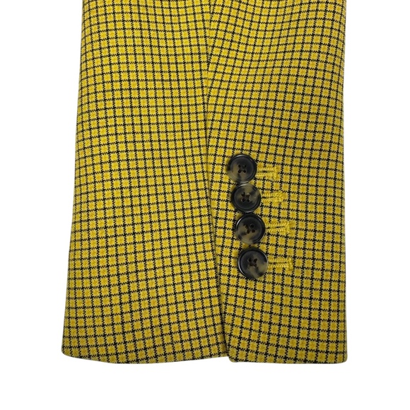 Wilfred (Aritizia) | Margaux Blazer | 00 | Yellow Check Pattern | Double Breast - Picture 6 of 15